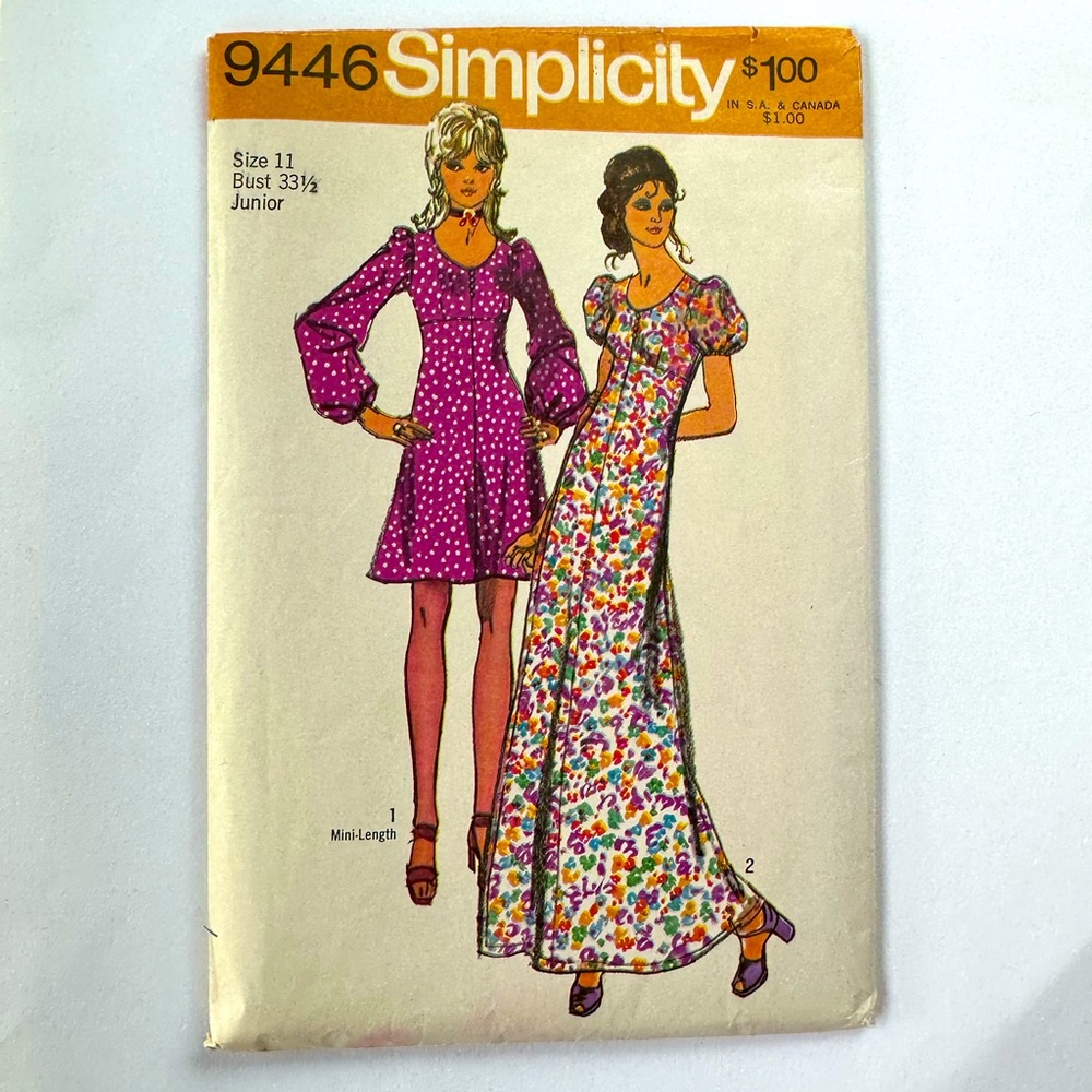 Simplicity 9446 vintage sewing pattern size 11
